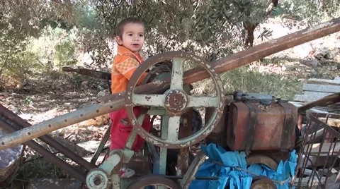 Captain of metal scrap machine, Crystal child Stock Footage 59529508