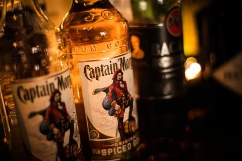 Captain Morgan rum bottles Stock Photos