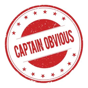 CAPTAIN-OBVIOUS stamp sign Stock Illustration
