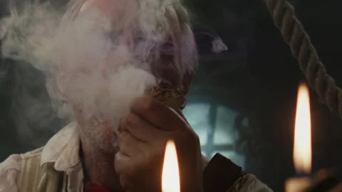 A captain in an old ship cabin 스톡 동영상 259630449