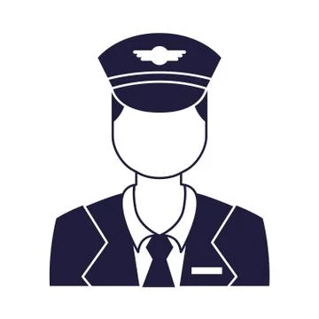 Captain pilot avatar isolated icon 스톡 일러스트
