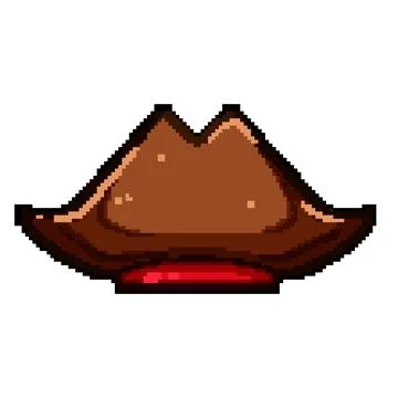 Captain pirate hat pixel art vector illustration Stock Illustration