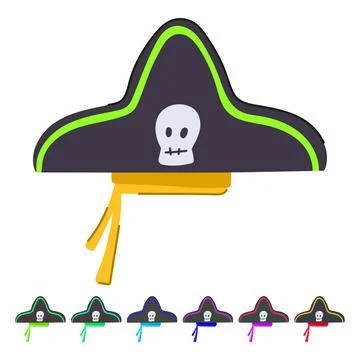 Captain pirate hat vector cartoon graphic Stock Illustration