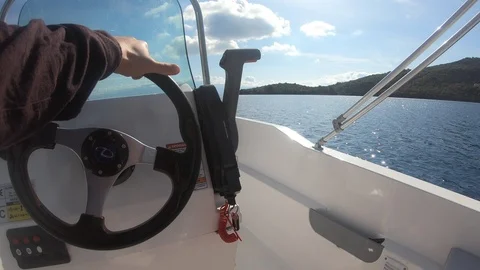 Captain Sailing Boat View 4K Adventure Travel Stock Footage 107997137