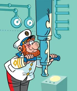 Captain of the submarine Stock Illustration