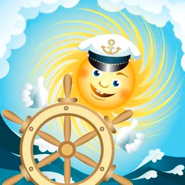 Captain sun Stock Illustration