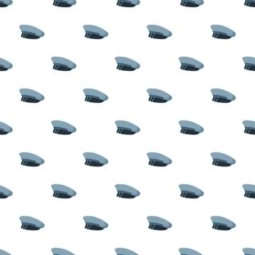 Captain uniform hats repeating pattern on white background Stock Illustration
