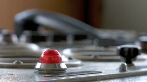 Captains bridge red button and handset Stock-Footage 2199592