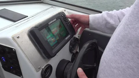 Captain’s Hands Operating Navigation Tools on Sports Boat - 138 Video stock 308401773
