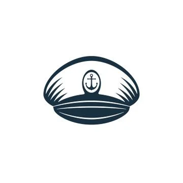 Captains hat with heraldry, vector design Stock Illustration