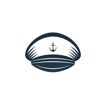 Captains hat icon, vector design Illustrazione stock