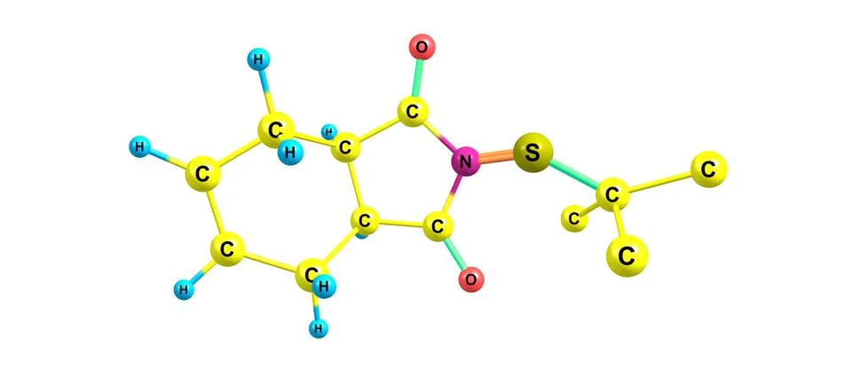 Captan molecular structure isolated on white background Stock Illustration