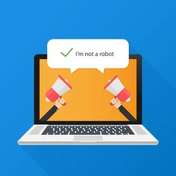 Captcha, I am not a robot. Vector Illustration イラスト素材
