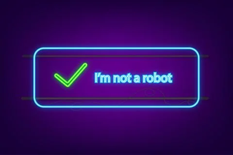 Captcha, I am not a robot on laptop screen. Vector stock Illustration 스톡 일러스트