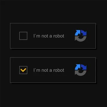 Captcha i am not a robot Set. Vector 스톡 일러스트