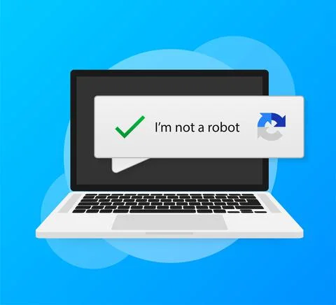 Captcha i am not a robot vector computer code. Vector illustration. Stock Illustration