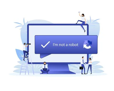 Captcha i am not a robot vector computer code. Vector illustration. Illustrazione stock