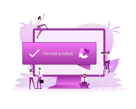 Captcha i am not a robot vector computer code. Vector illustration. Stock Illustration