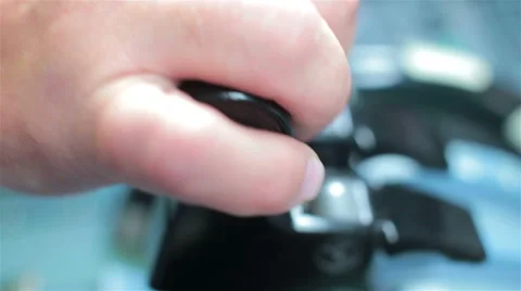 Captian pilot push thrust lever handle engine control takeoff Airbus A319 A320 Stock Footage 49466701