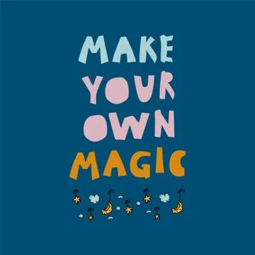 Caption Do your magic in a circle of stars. The inscription is handwritten in Stock Illustration