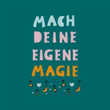 Caption Do your magic in a circle of stars. The inscription is handwritten in Stock Illustration