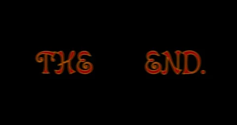Caption "The End" of the film in a comic animation cartoon style. Stock Footage 123703156