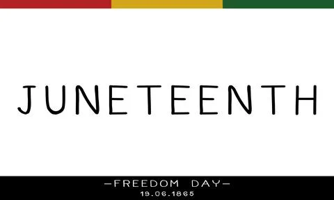 Caption with three color for juneteenth Stock Illustration
