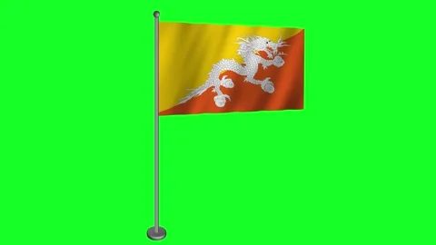 Captivating 3D Animation Bhutan Flag Waving Proudly in 4K Stock-Footage 276621139