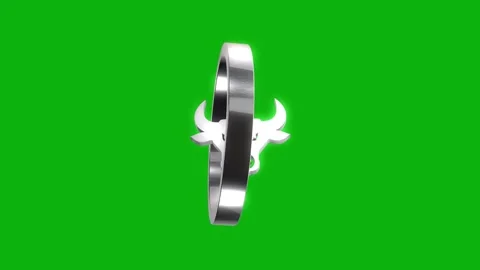 A captivating 3D animation featuring a shiny bull head icon encased within .. Stock Footage 346499403