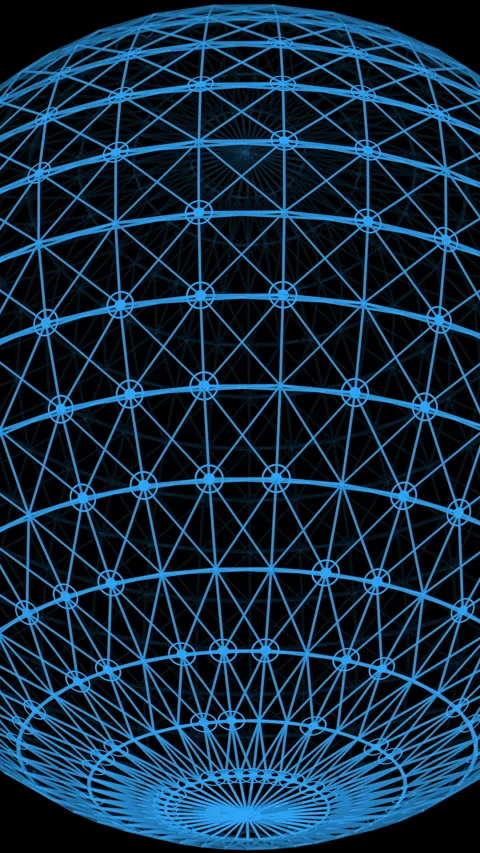 A captivating 3D Geometric Sphere with a stunning Blue Network Design 스톡 동영상 288290688