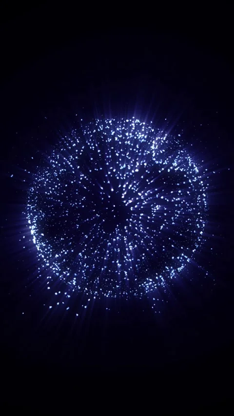 Captivating abstract animation showcasing a glowing blue particle sphere Stock Footage 315510035