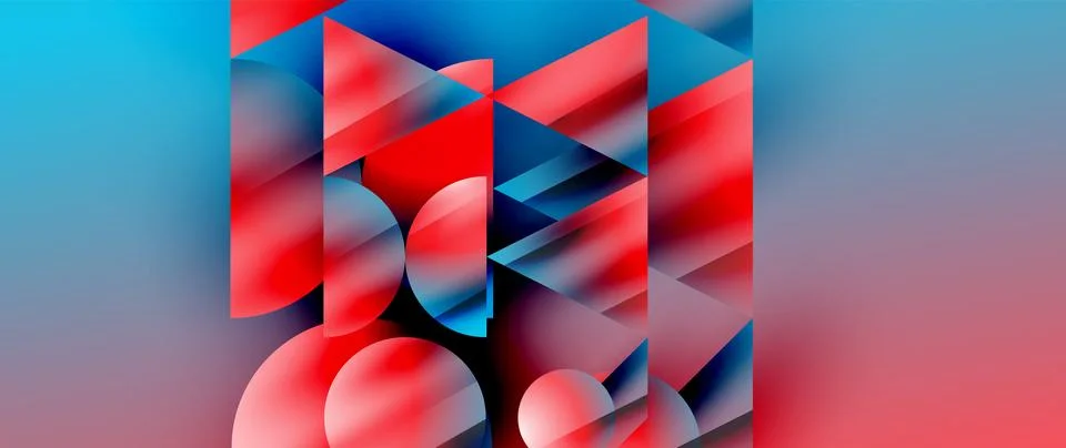 Captivating abstract backdrop composed of interlocking triangles and circles イラスト素材