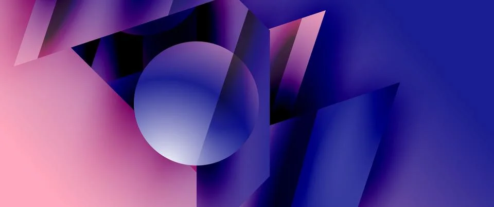 Captivating abstract backdrop composed of interlocking triangles and circles Stock Illustration