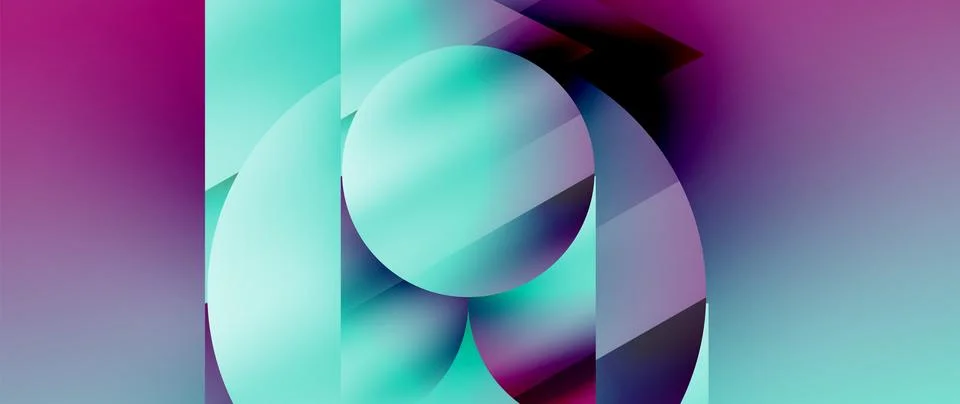 Captivating abstract backdrop composed of interlocking triangles and circles Stock Illustration