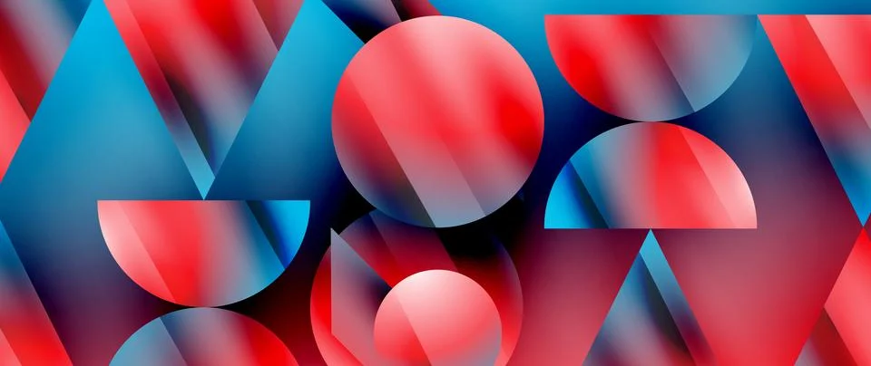 Captivating abstract backdrop composed of interlocking triangles and circles Stock Illustration