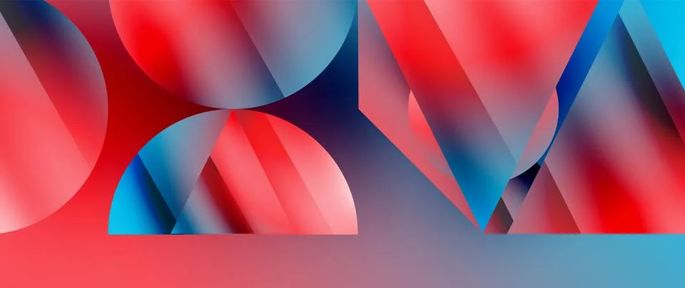 Captivating abstract backdrop composed of interlocking triangles and circles Stock Illustration