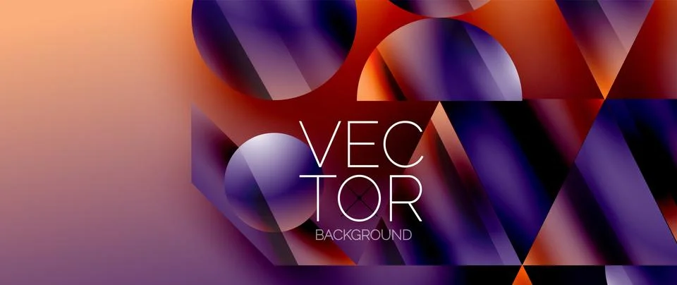 Captivating abstract backdrop composed of interlocking triangles and circles Stock Illustration