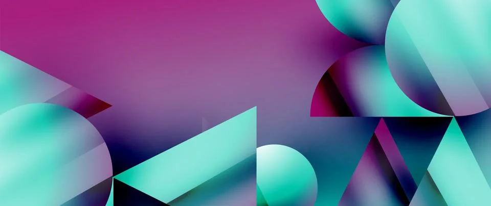 Captivating abstract backdrop composed of interlocking triangles and circles Stock Illustration