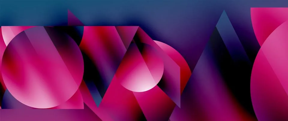 Captivating abstract backdrop composed of interlocking triangles and circles Illustrazione stock