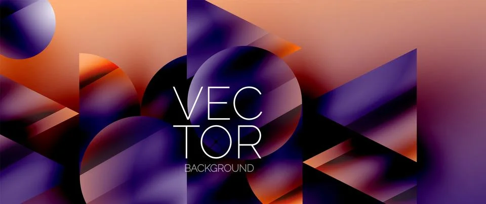 Captivating abstract backdrop composed of interlocking triangles and circles Stock Illustration