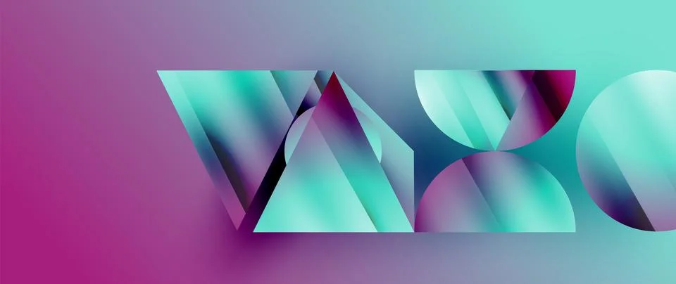 Captivating abstract backdrop composed of interlocking triangles and circles Illustrazione stock