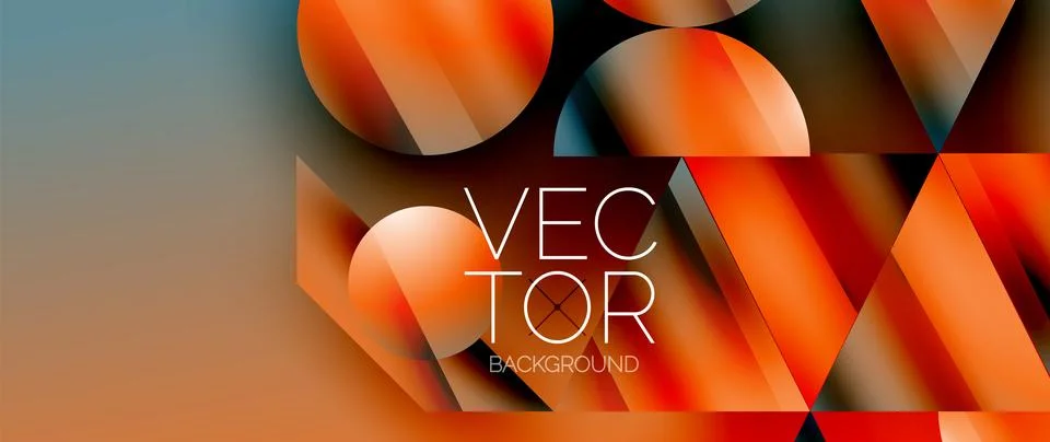 Captivating abstract backdrop composed of interlocking triangles and circles Stock Illustration