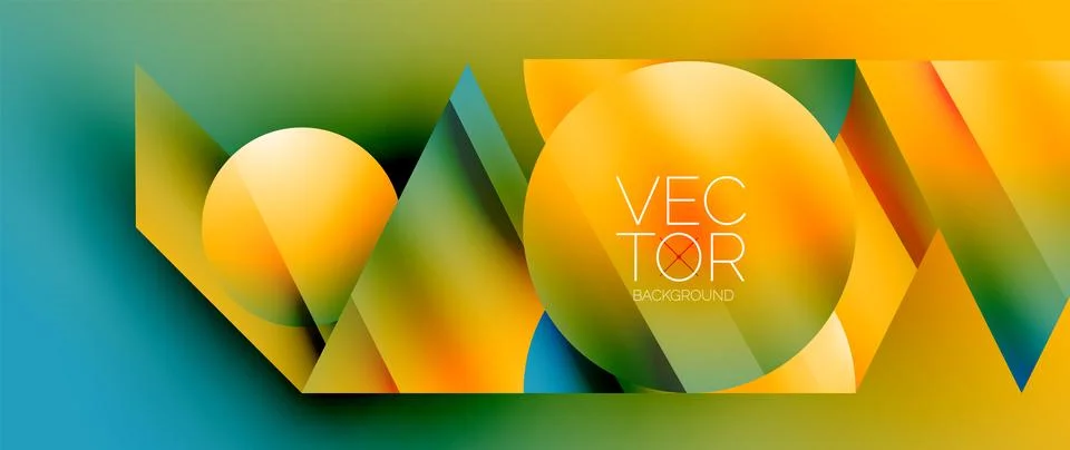 Captivating abstract backdrop composed of interlocking triangles and circles Stock Illustration