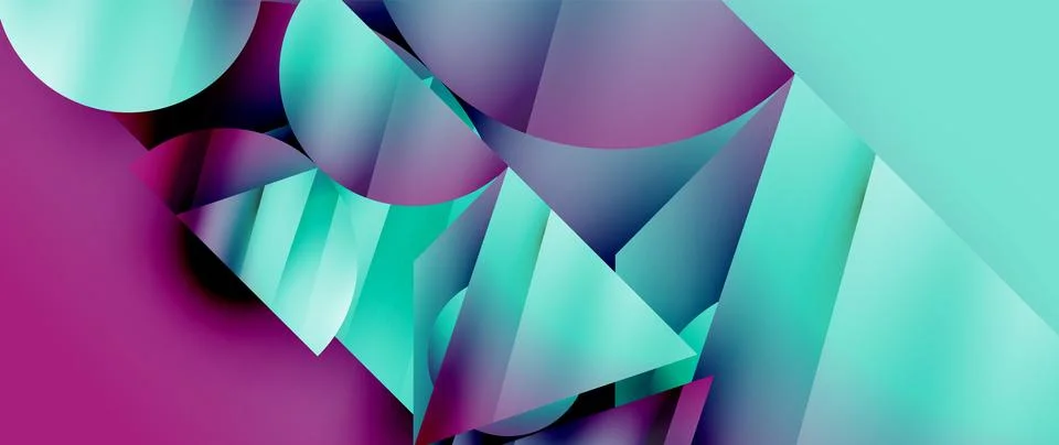 Captivating abstract backdrop composed of interlocking triangles and circles Stock Illustration