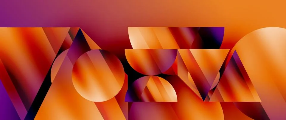 Captivating abstract backdrop composed of interlocking triangles and circles Illustrazione stock