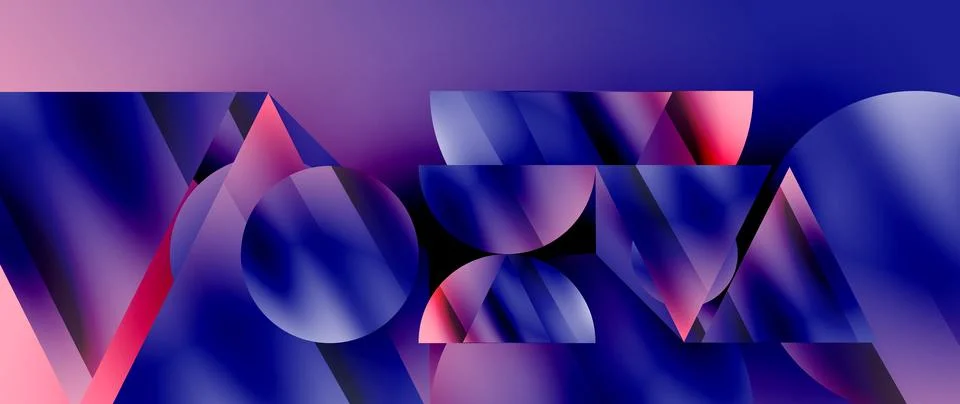 Captivating abstract backdrop composed of interlocking triangles and circles Illustrazione stock