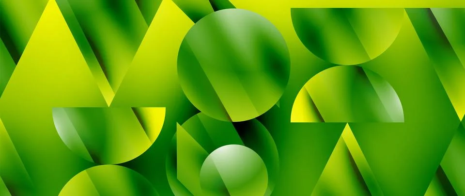 Captivating abstract backdrop composed of interlocking triangles and circles Illustrazione stock