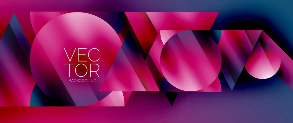 Captivating abstract backdrop composed of interlocking triangles and circles Stock Illustration