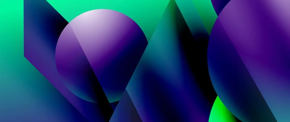 Captivating abstract backdrop composed of interlocking triangles and circles Illustrazione stock