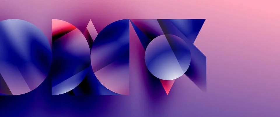 Captivating abstract backdrop composed of interlocking triangles and circles Stock Illustration